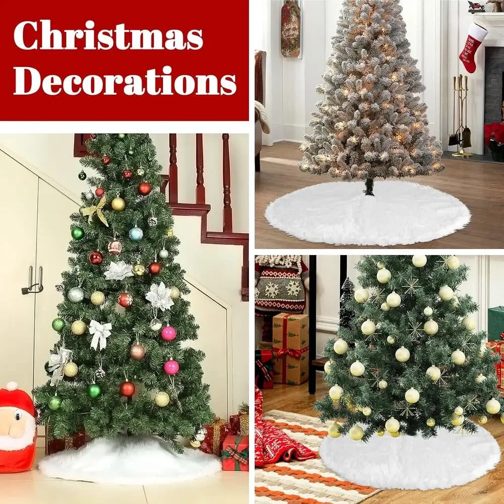 The Christmas Shoppe 60” faux fur tree skirt in Ivory/White